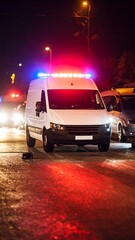 Obraz premium Emergency vehicle at night