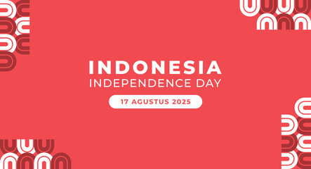 Obraz premium Indonesia Independence day pattern background. Red and white abstract geometric template poster and banner background. Indonesia national day graphic element design.