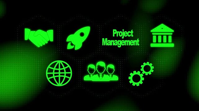 Project management concept animation. Business, Technology, Internet and network concept.