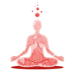 Zen Meditation Mindfulness Breathing  Inner Peace Vector Art