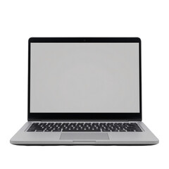 Laptop display with blank screen home office technology image minimalistic setup perspective focused on productivity
