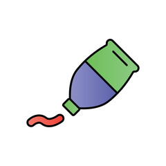 Oil Paint Tube Lineal Color Icon: Artist Painting & Fine Art Medium Symbol