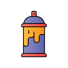 Spray Can Lineal Color Icon: Graffiti Art & Creative Tool Symbol