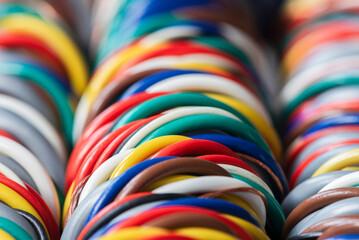 Colored electrical cable coils in telecommunication and IT systems
