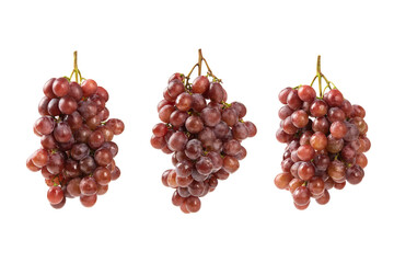 sweet red grapes isolated on white background.