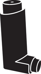 Black inhaler medical device with white outline asthma respiratory