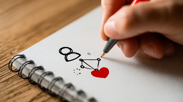 Hand drawing social network love.