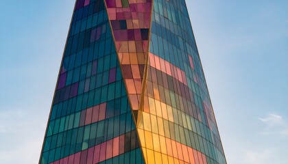 Colorful Geometric Glass Building Facade
