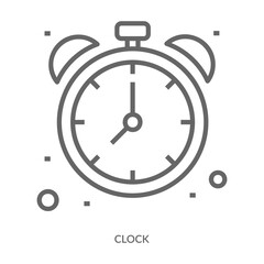 Clock Icon Line Style. Design Vector Illustration