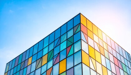 Colorful Geometric Glass Building Facade