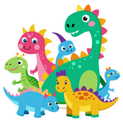 set of funny cartoon monsters