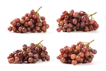 Obraz premium sweet red grapes isolated on white background.