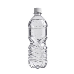 Refreshing water bottle inside a studio product photography clear background close-up view hydration concept