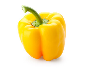 Yellow bell pepper on white background