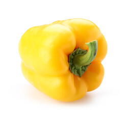 Yellow bell pepper on white background