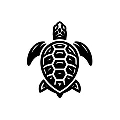 Fototapeta premium Turtle Emblem Design in Black