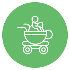 Tea Cup Ride icon vector image. Can be used for Amusement Park.