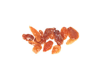 Dried raisins, isolated on white background