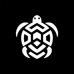 Obraz premium Flat Minimal Turtle Logo Template