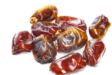 Ripe tamarind or Tamarindus indica fruit on white background