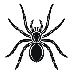 Obraz premium Black tarantula spider silhouette on white background vector