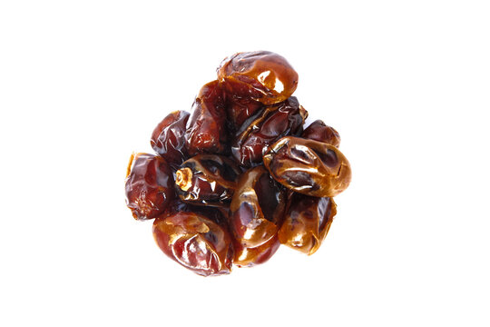 Ripe tamarind or Tamarindus indica fruit on white background
