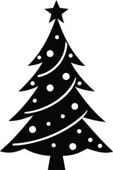 Simple christmas tree silhouette vector graphic design