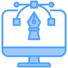 Graphic Design Blue Icon