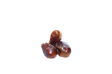 Ripe tamarind or Tamarindus indica fruit on white background