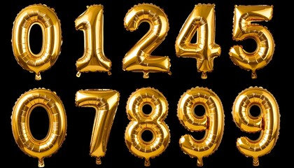 Gold foil balloons numbers