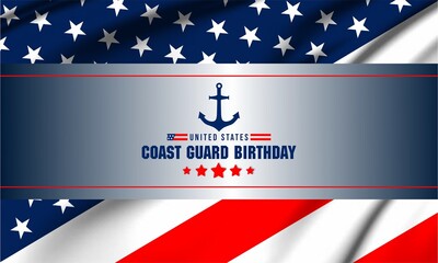 U.S. Coast Guard Birthday Design concept , vektor background banner