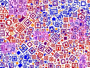 Abstract Colorful Geometric Pattern with Symbols