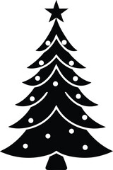 Simple christmas tree silhouette vector graphic design