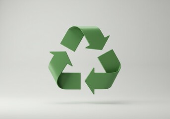 Obraz premium A prominent green recycling symbol, representing environmental responsibility and sustainable practices