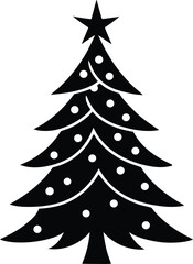 Simple christmas tree silhouette vector graphic design