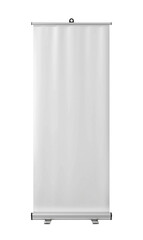 Blank roller banner mockup isolated on transparent background. Billboard and Presentation concept
