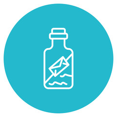 Message In Bottle icon vector image. Can be used for Ocean.