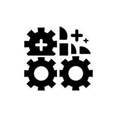 Modern gear icon for engineering or automation