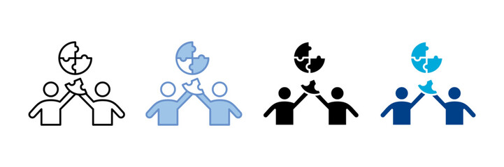 Group Activity Icon Set Multiple Style Collection