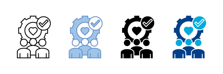 Team Values Icon Set Multiple Style Collection