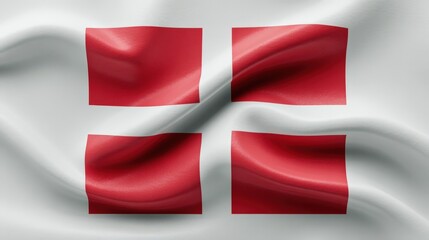 Fototapeta premium High resolution image of a waving Dannebrog flag Denmark national symbol patriotic textile background