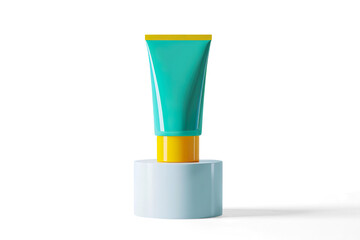 Cosmetic Tube on Acrylic Display on a transparent background