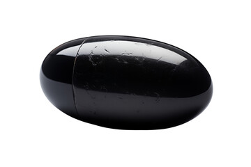Polished black obsidian egg reflects light, symbolizing mystery, elegance, and potential.