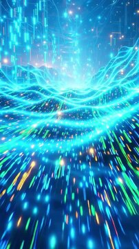 High-Speed Digital Data Flow through Cyberspace representing Global Connectivity and Network Innovation