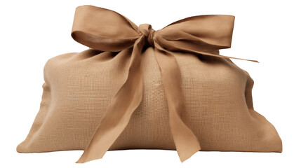 Discover delightful surprises with this beautifully tied burlap gift sack, perfect for festive occasions and thoughtful giving.