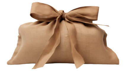 Discover delightful surprises with this beautifully tied burlap gift sack, perfect for festive occasions and thoughtful giving.