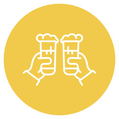 Beers Toasting icon vector image. Can be used for Oktoberfest.