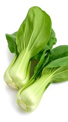 Fresh bok choy, vibrant green leaves, pale stems
