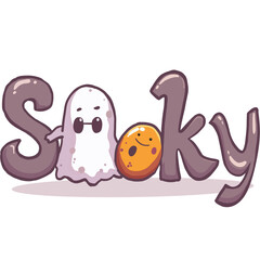  Spooky Halloween with ghost Font Design