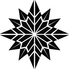 Fototapeta premium Geometric snowflake silhouette vector illustration design